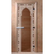 Дверь для сауны DoorWood Арт Серия Восточная арка (бронза) 190*70
