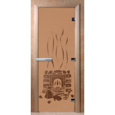 Дверь для сауны DoorWood Арт Серия Банька в лесу (бронза) 190*70